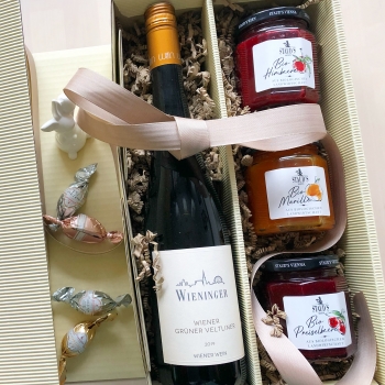 "WIENER QUARTETT" Grüner Veltliner BIO 0,75l & 3 x BIO Staud's Fruchtaufstrich